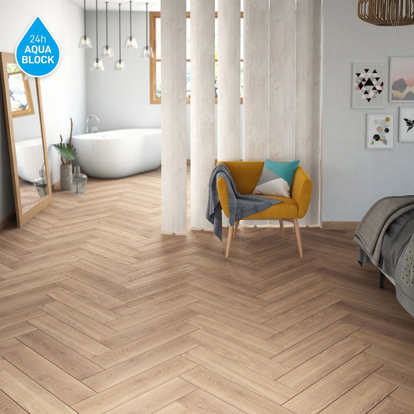 Empire Herringbone Laminate Flooring – 12mm Water-Resistant Range