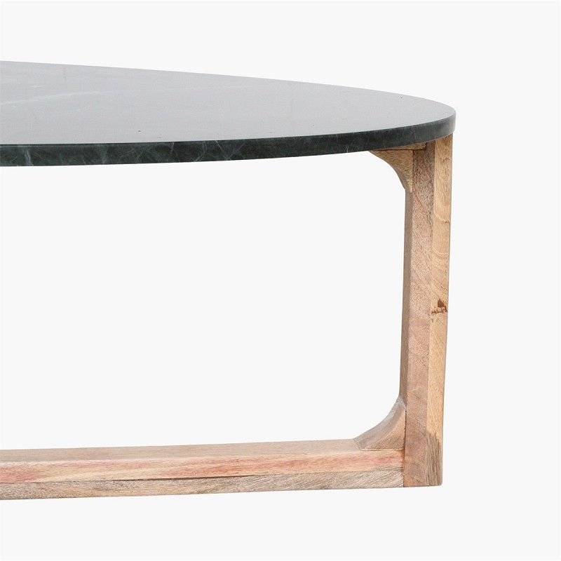Marble Coffee Table Oval Green