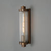 Louise Vintage Rippled Glass and Brass Bathroom Wall Light 47cm IP44