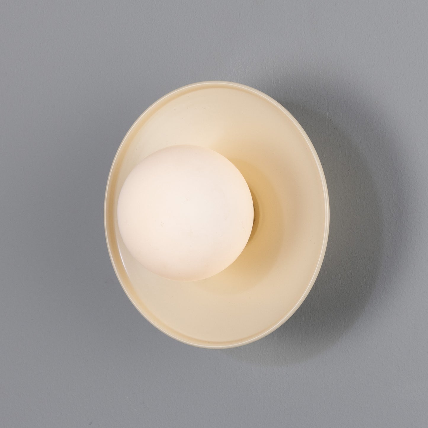 Aosta Brass Disc Bathroom Wall Light with Glass Globe 16.2cm IP65