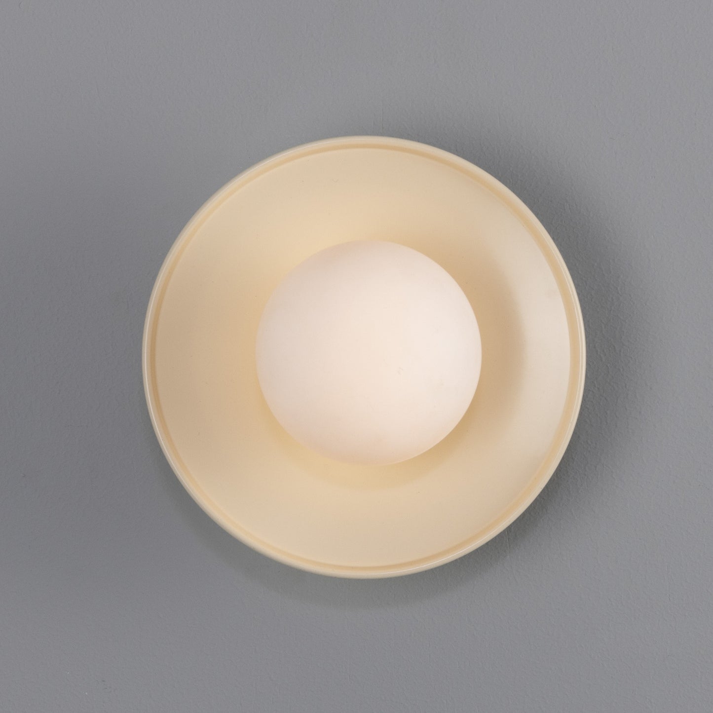 Aosta Brass Disc Bathroom Wall Light with Glass Globe 16.2cm IP65