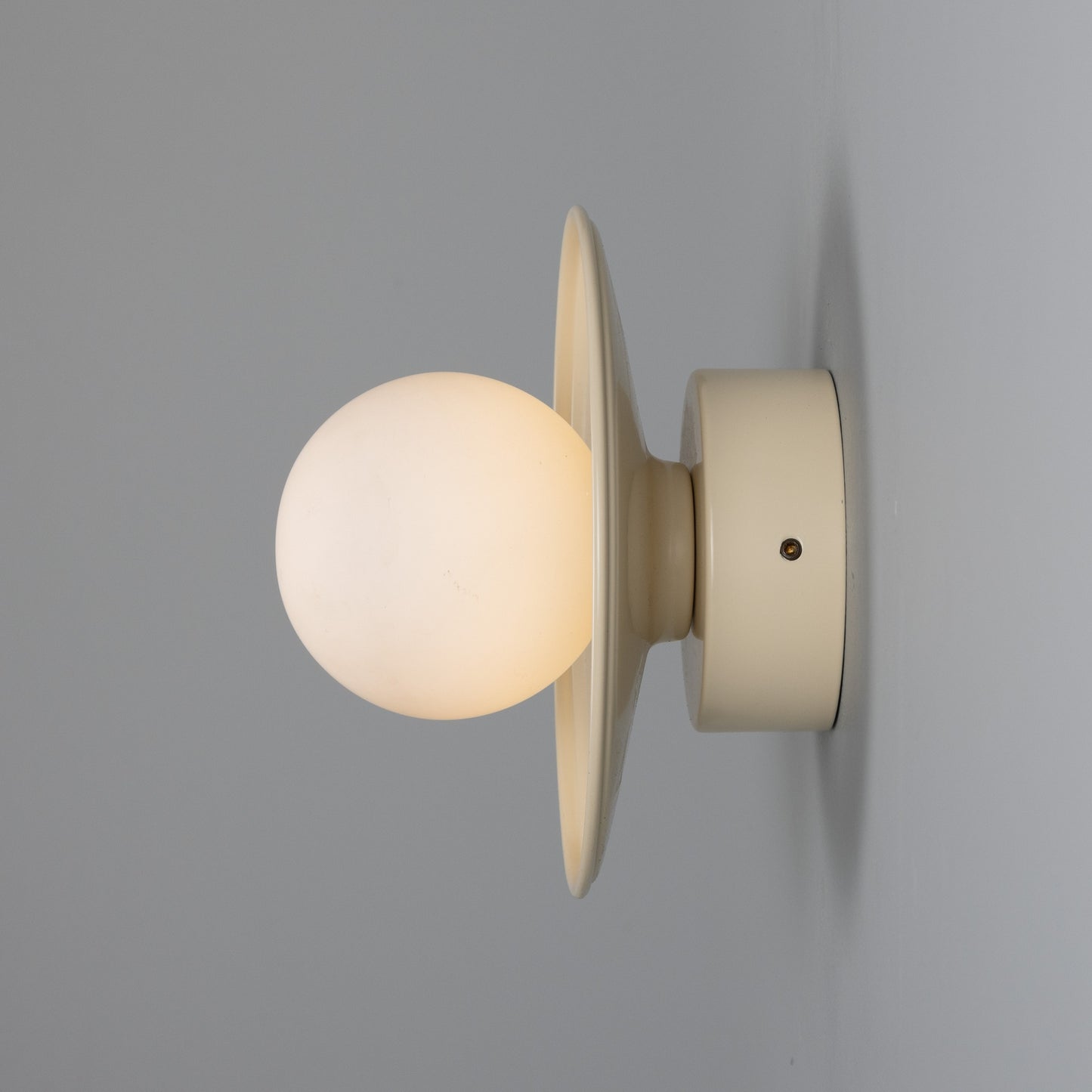 Aosta Brass Disc Bathroom Wall Light with Glass Globe 16.2cm IP65