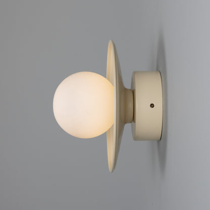 Aosta Brass Disc Bathroom Wall Light with Glass Globe 16.2cm IP65