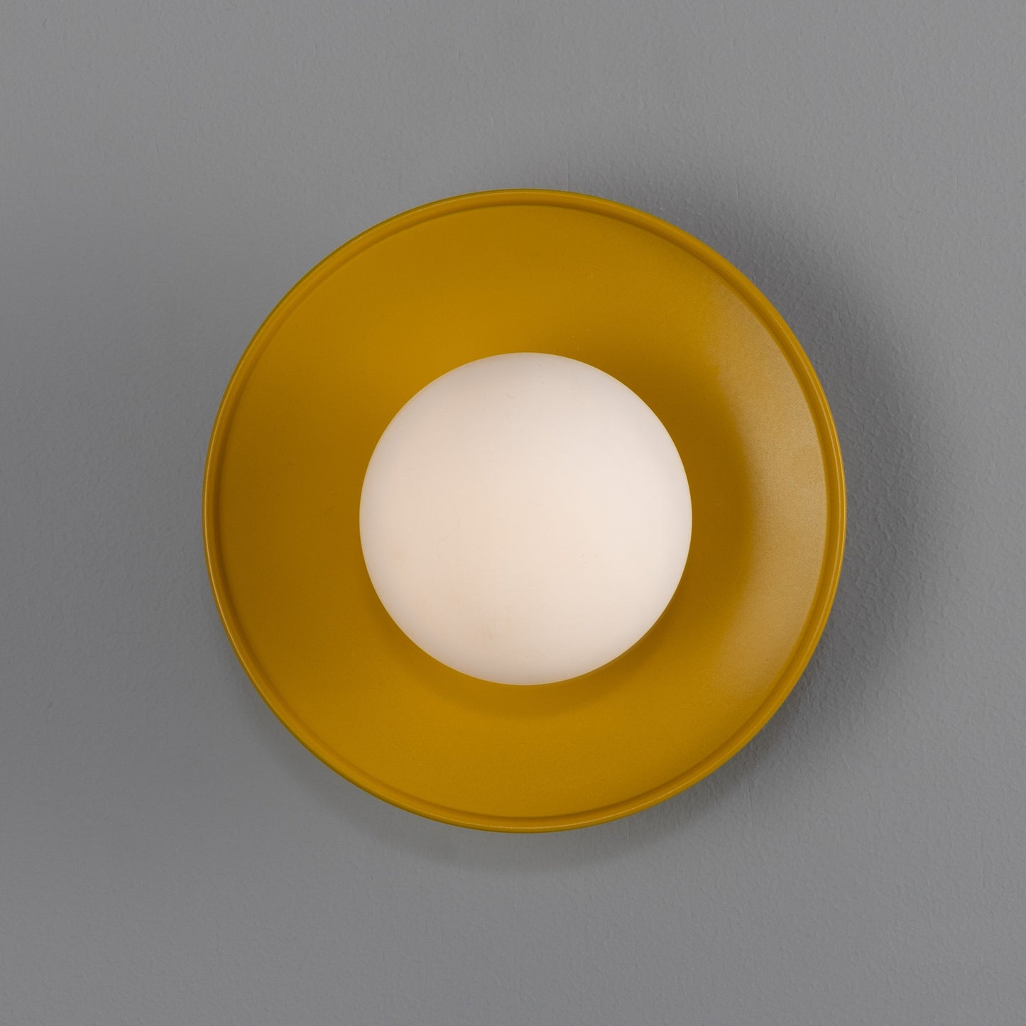 Aosta Brass Disc Bathroom Wall Light with Glass Globe 16.2cm IP65