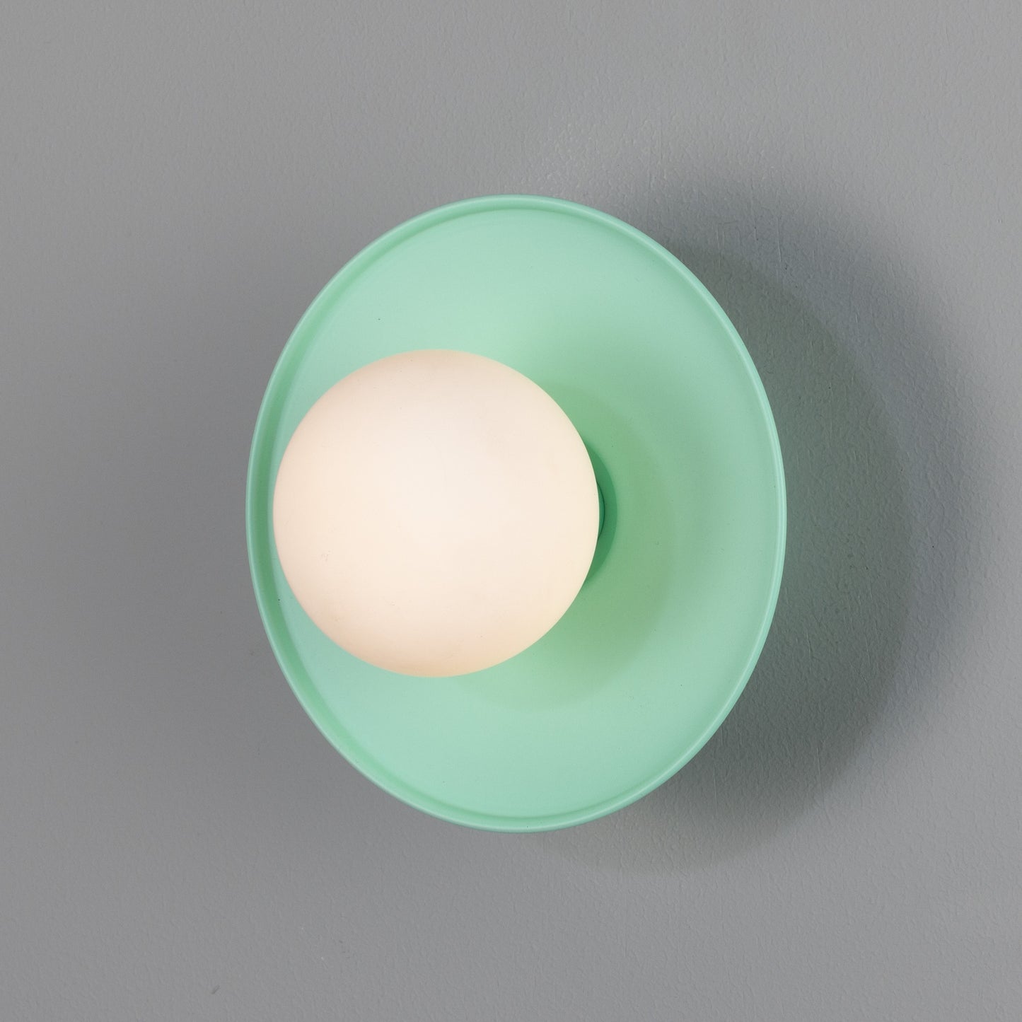 Aosta Brass Disc Bathroom Wall Light with Glass Globe 16.2cm IP65