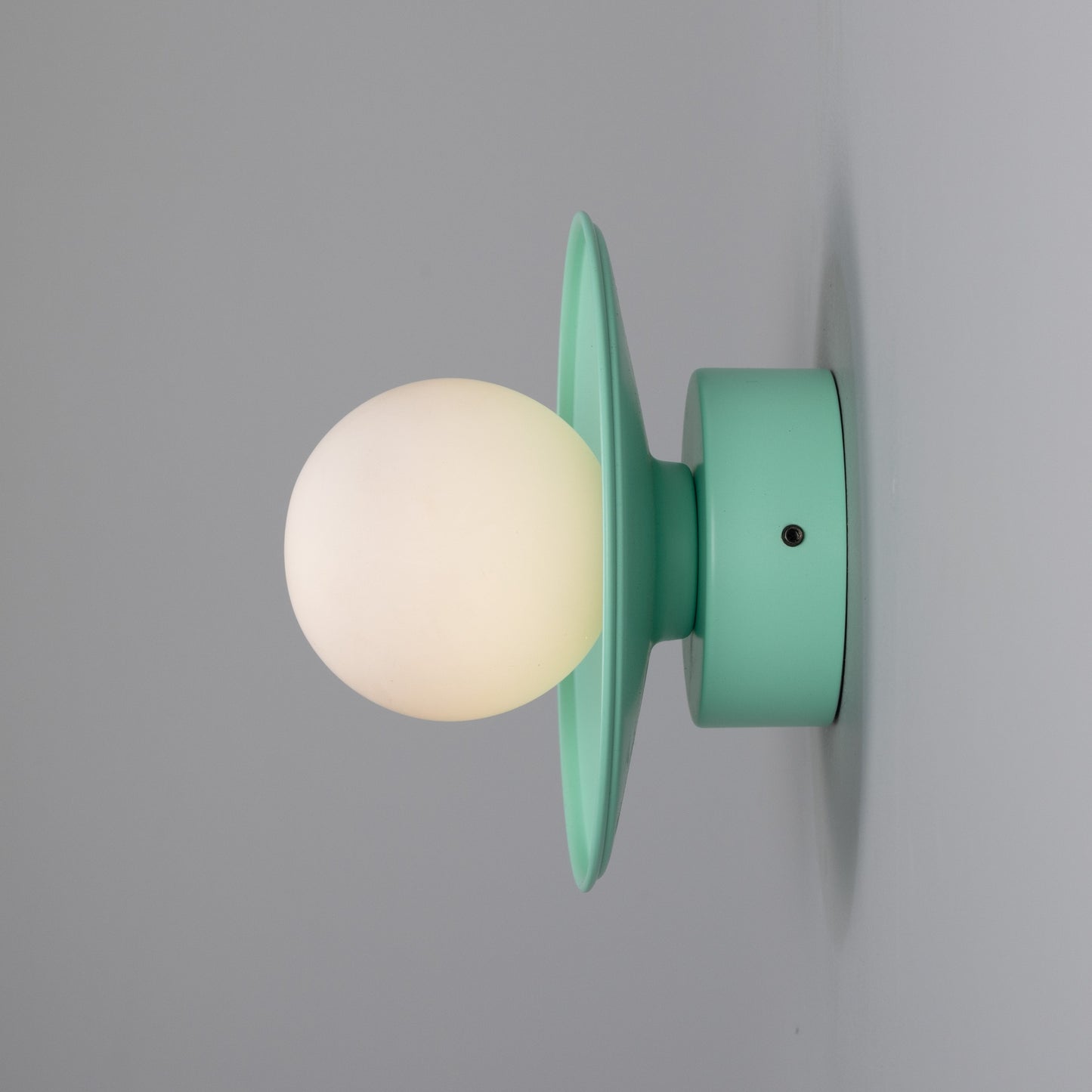 Aosta Brass Disc Bathroom Wall Light with Glass Globe 16.2cm IP65