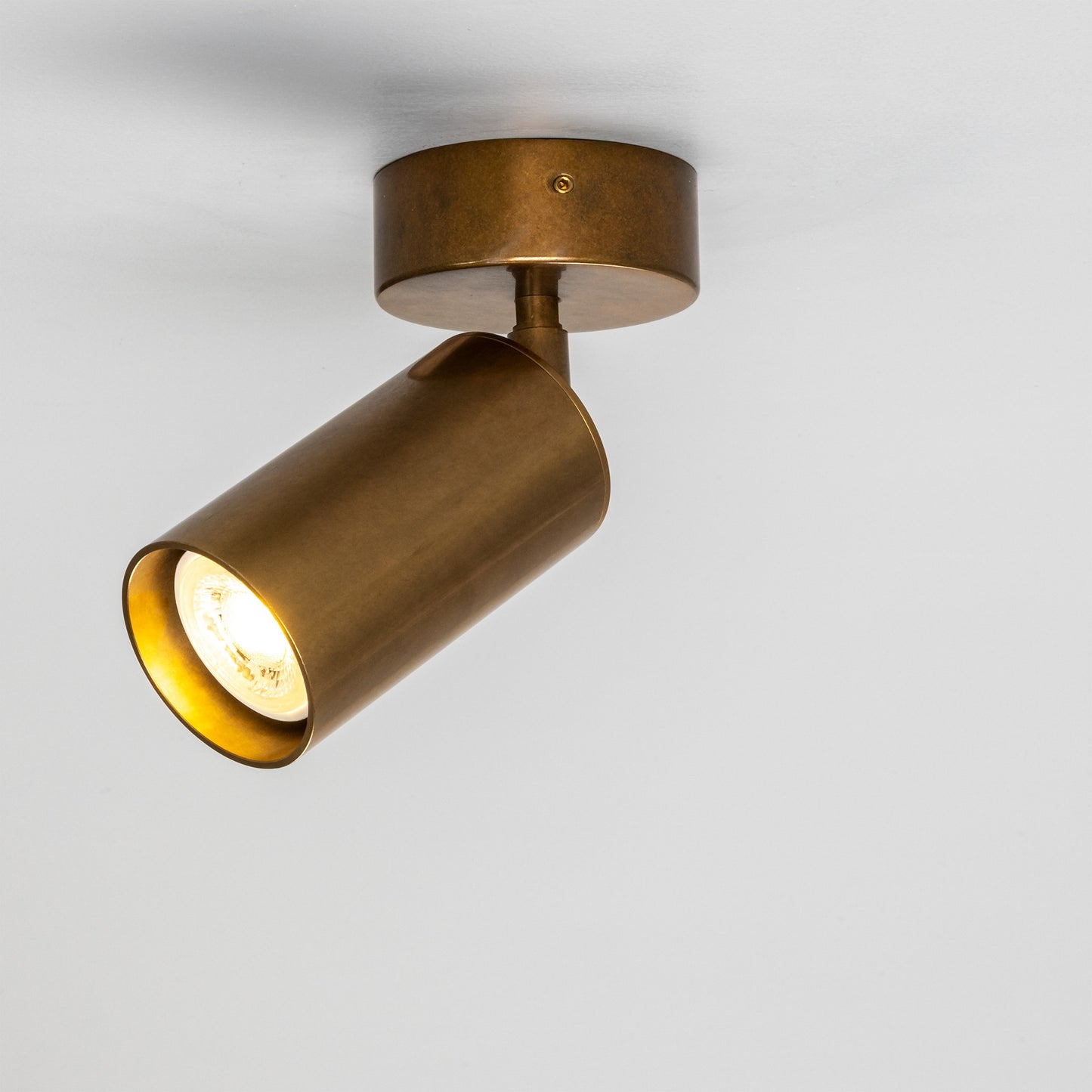 Evanston Directional Brass Ceiling Spotlight 8.5cm IP20