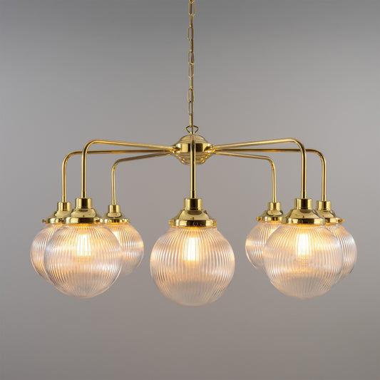 Genoa Eight Light Prismatic Glass Chandelier