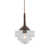 Novato Pendant with Hexagonal Stepped Glass Shade 35cm IP20