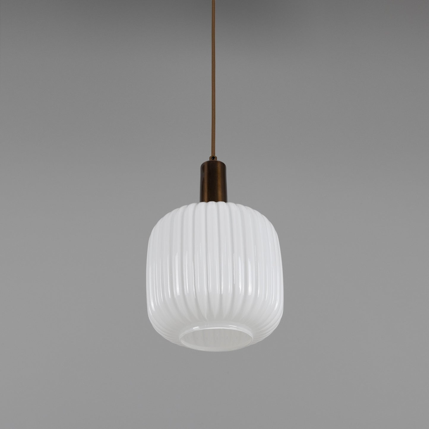 Nahla Reeded Glass and Brass Pendant Clear or Opal 20cm IP20