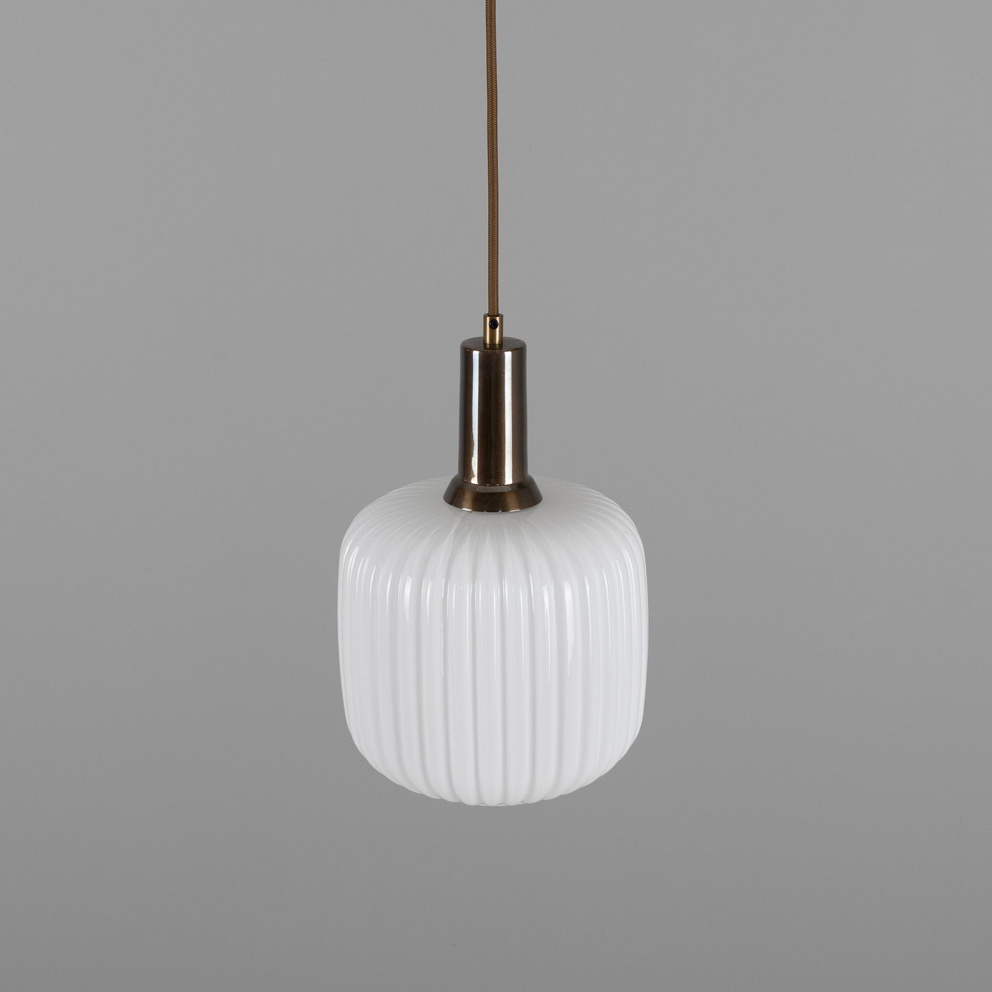 Nahla Reeded Glass and Brass Pendant Clear or Opal 20cm IP20