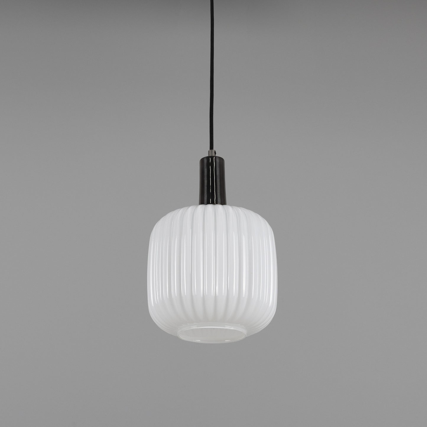 Nahla Reeded Glass and Brass Pendant Clear or Opal 20cm IP20
