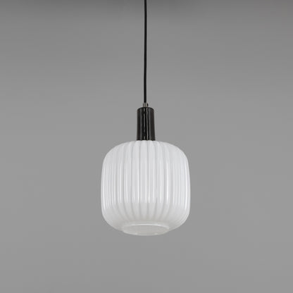 Nahla Reeded Glass and Brass Pendant Clear or Opal 20cm IP20