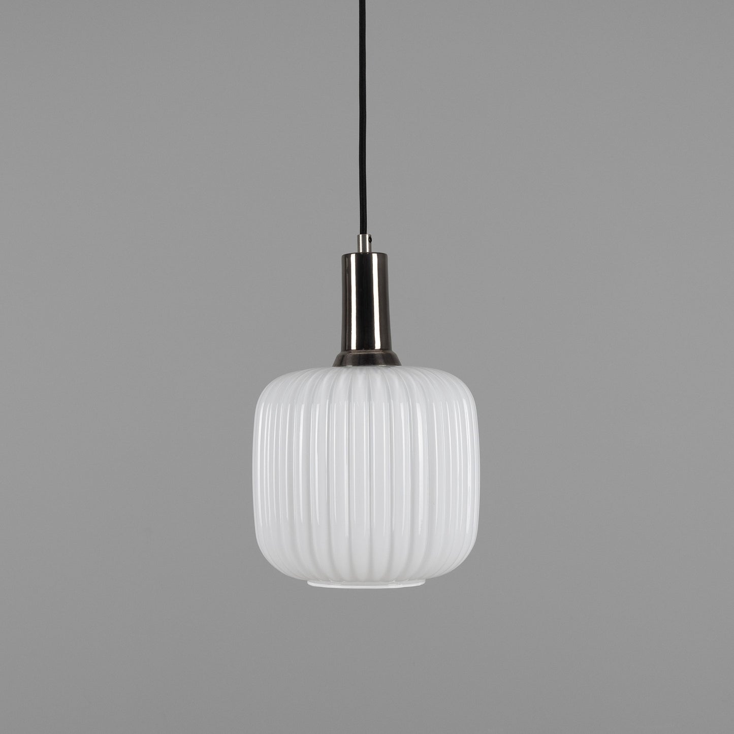 Nahla Reeded Glass and Brass Pendant Clear or Opal 20cm IP20
