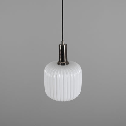 Nahla Reeded Glass and Brass Pendant Clear or Opal 20cm IP20