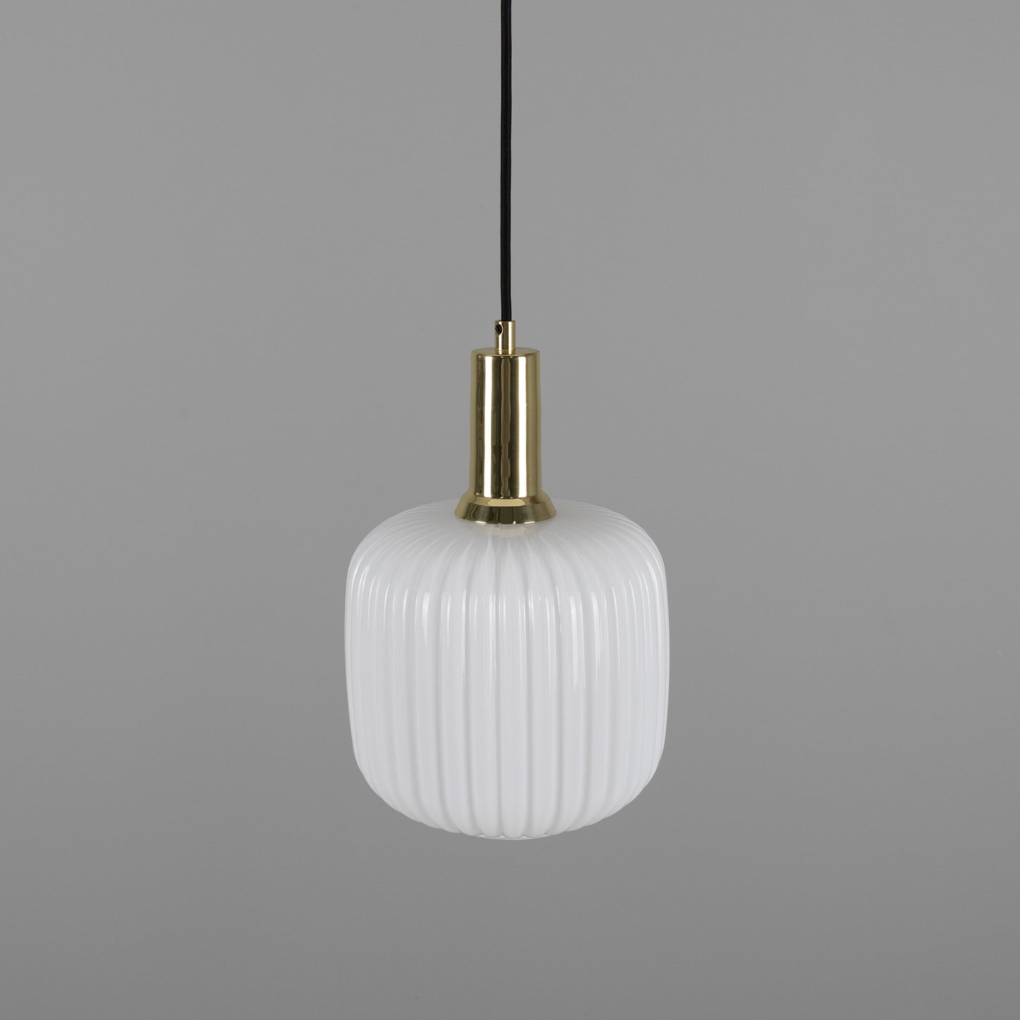 Nahla Reeded Glass and Brass Pendant Clear or Opal 20cm IP20
