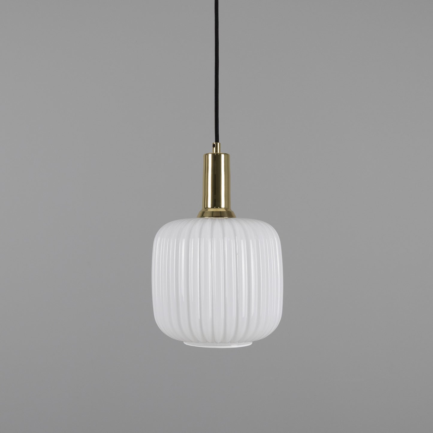 Nahla Reeded Glass and Brass Pendant Clear or Opal 20cm IP20