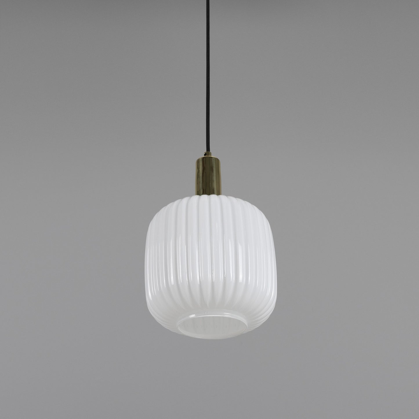Nahla Reeded Glass and Brass Pendant Clear or Opal 20cm IP20