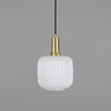 Nahla Reeded Glass and Brass Pendant Clear or Opal 20cm IP20