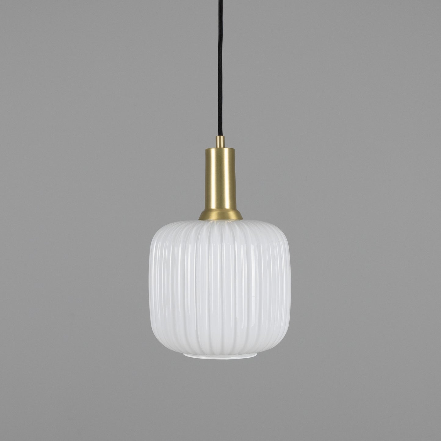 Nahla Reeded Glass and Brass Pendant Clear or Opal 20cm IP20