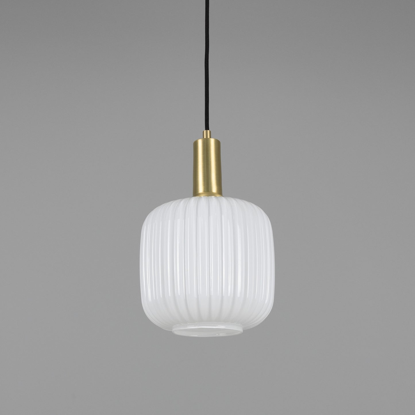 Nahla Reeded Glass and Brass Pendant Clear or Opal 20cm IP20