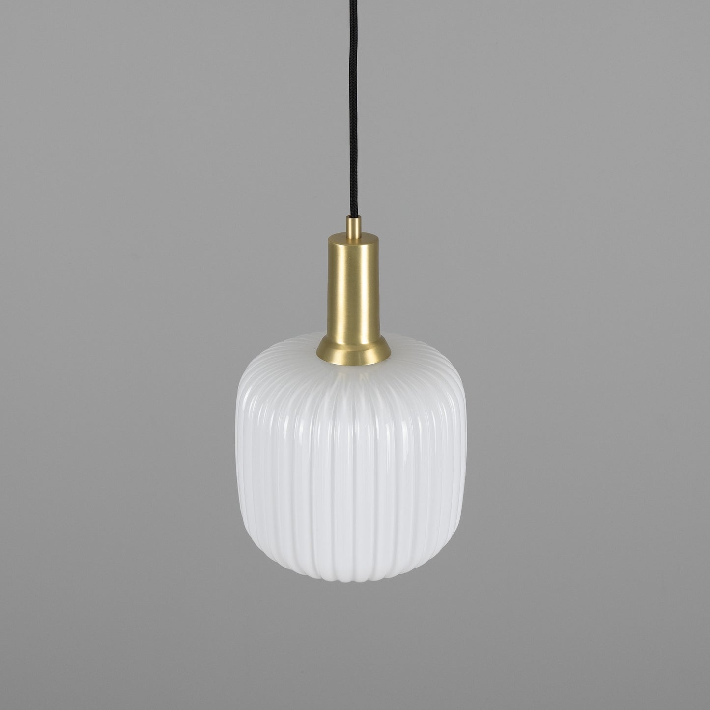 Nahla Reeded Glass and Brass Pendant Clear or Opal 20cm IP20