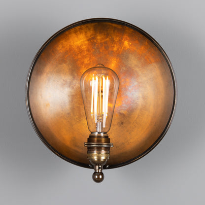 Chulainn Industrial Brass Dish Wall Light 25cm