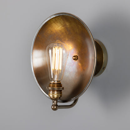 Chulainn Industrial Brass Dish Wall Light 25cm