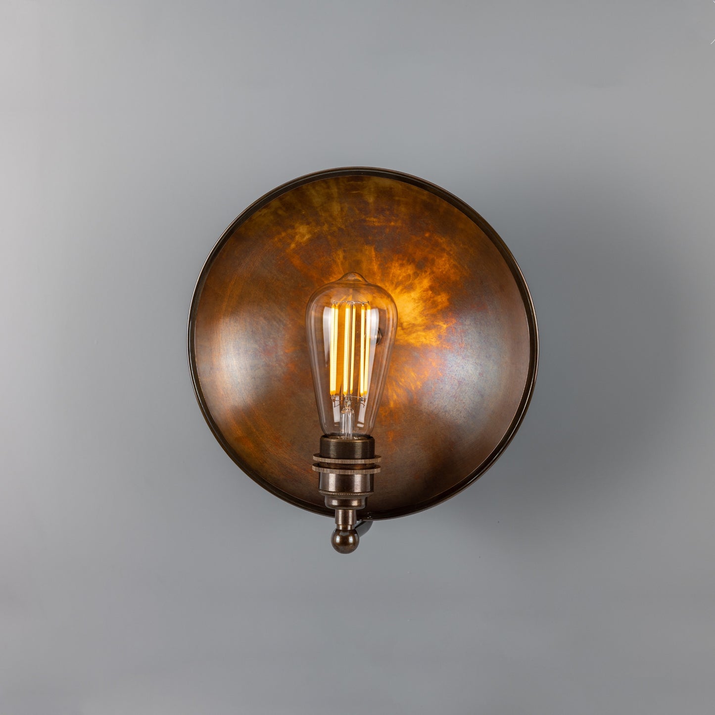 Chulainn Industrial Brass Dish Wall Light 25cm