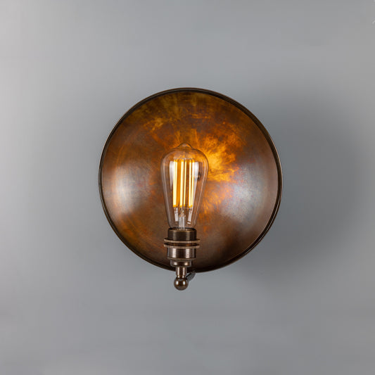 Chulainn Industrial Brass Dish Wall Light 25cm