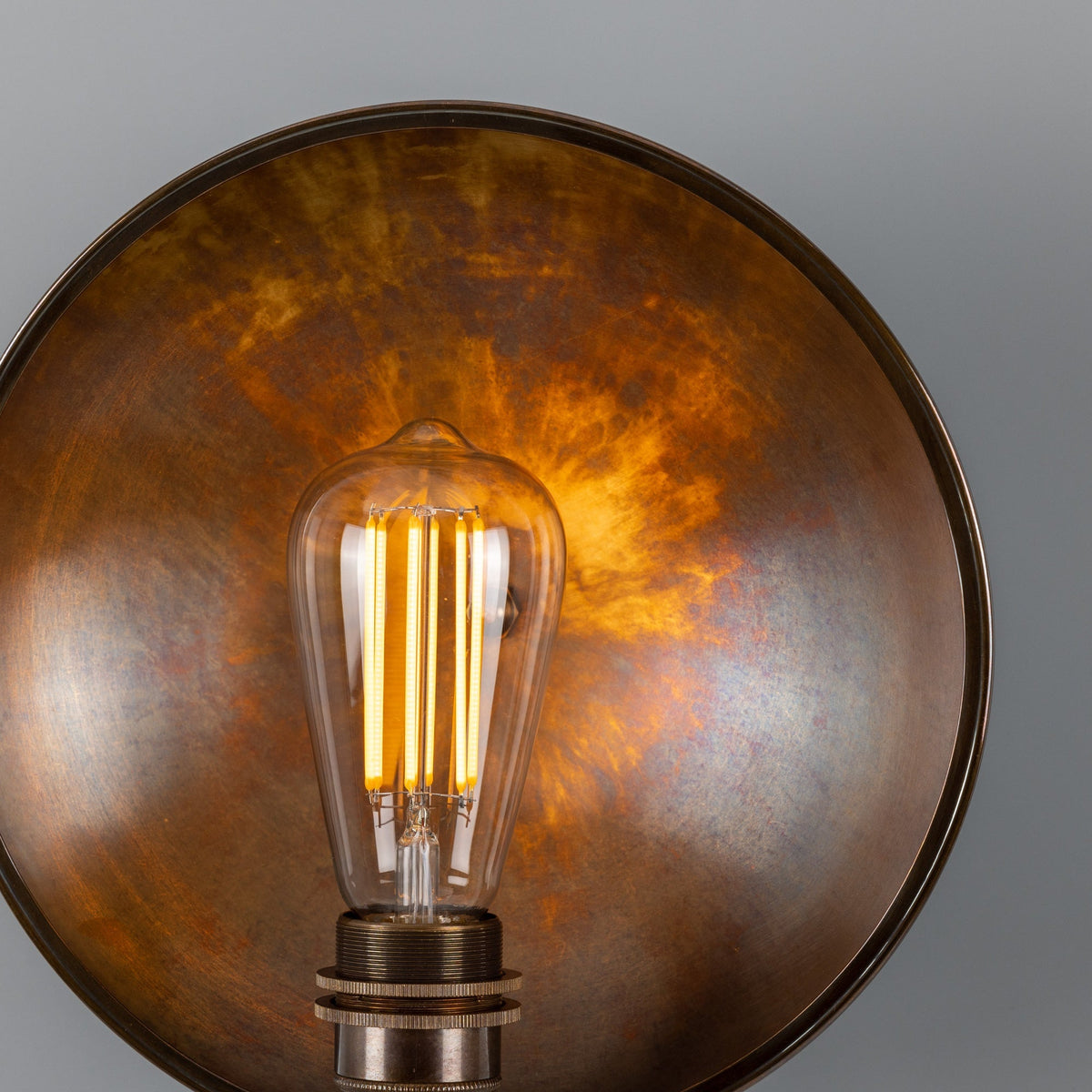 Chulainn Industrial Brass Dish Wall Light 25cm