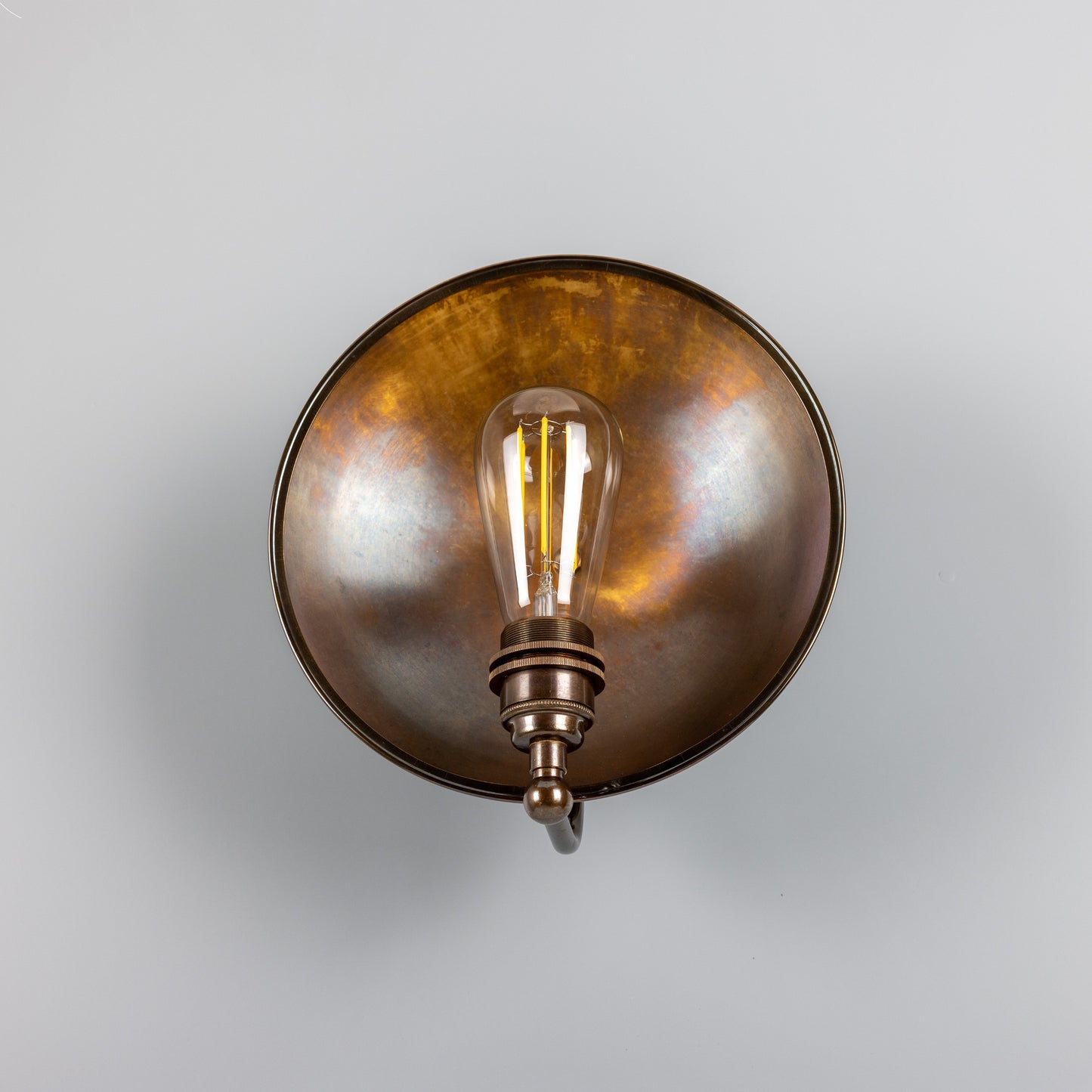 Chulainn Industrial Brass Dish Wall Light 25cm