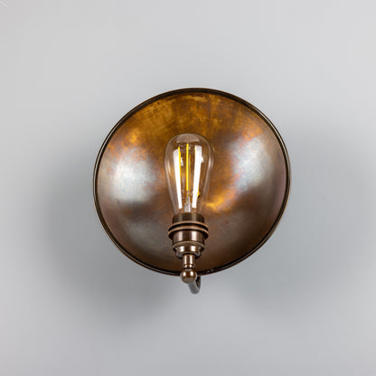 Chulainn Industrial Brass Dish Wall Light 25cm