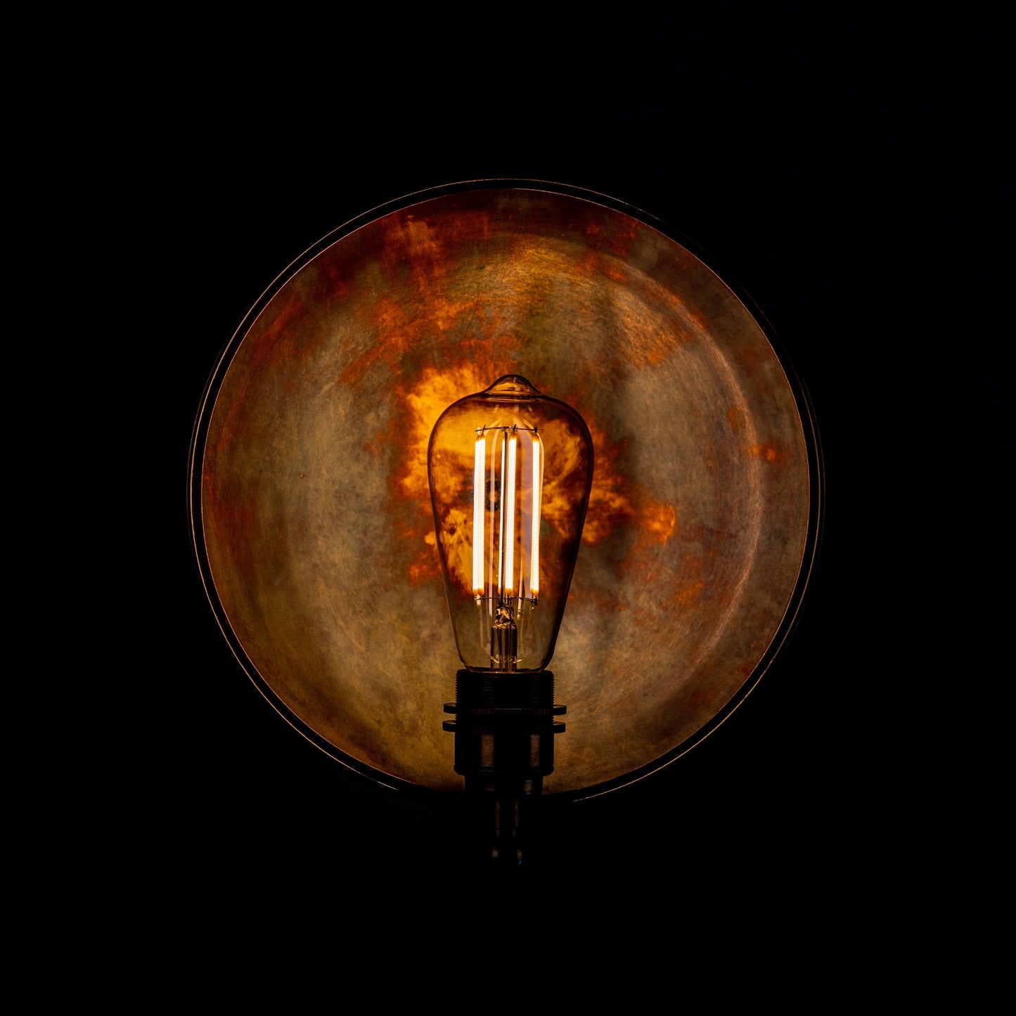 Chulainn Industrial Brass Dish Wall Light 25cm