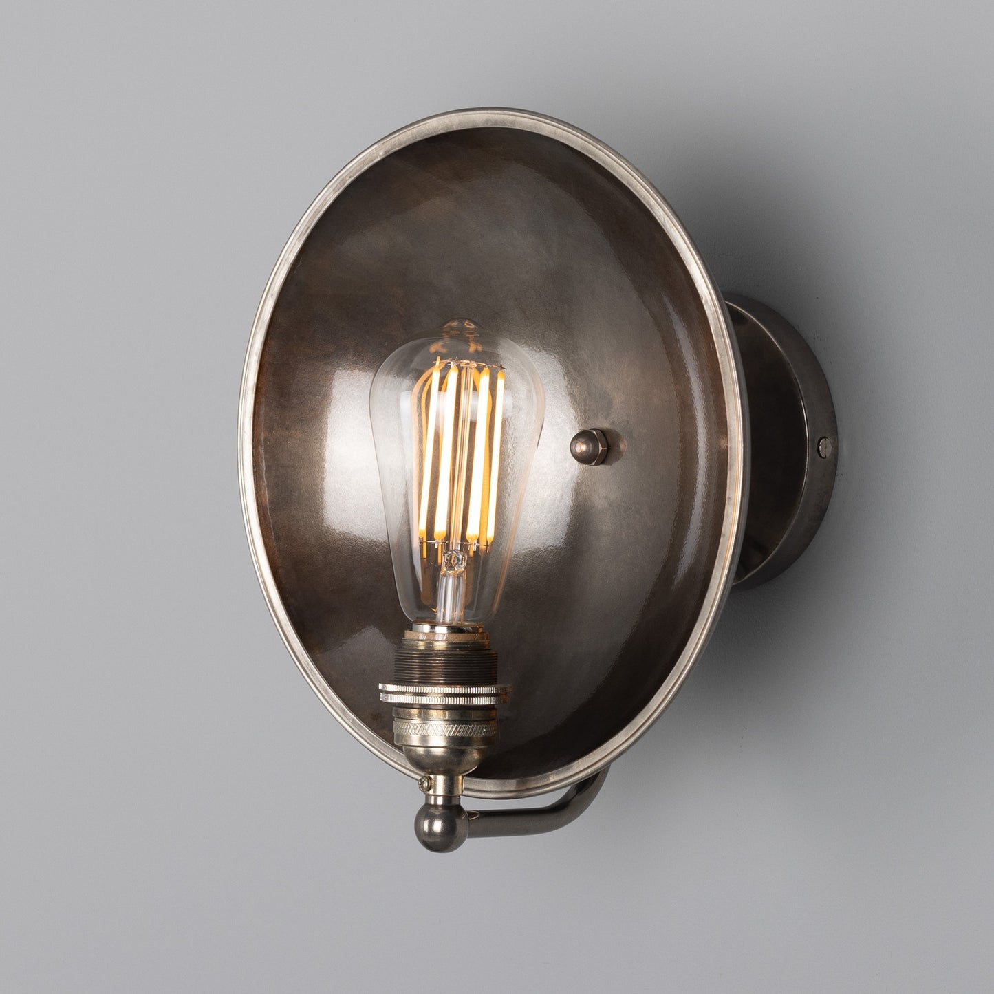 Chulainn Industrial Brass Dish Wall Light 25cm