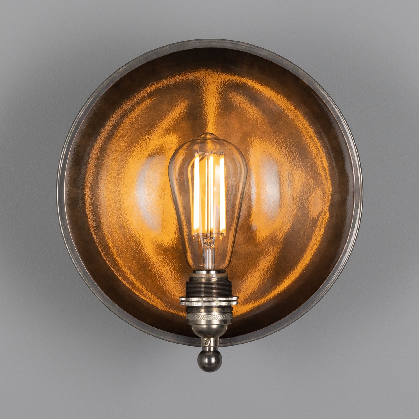 Chulainn Industrial Brass Dish Wall Light 25cm