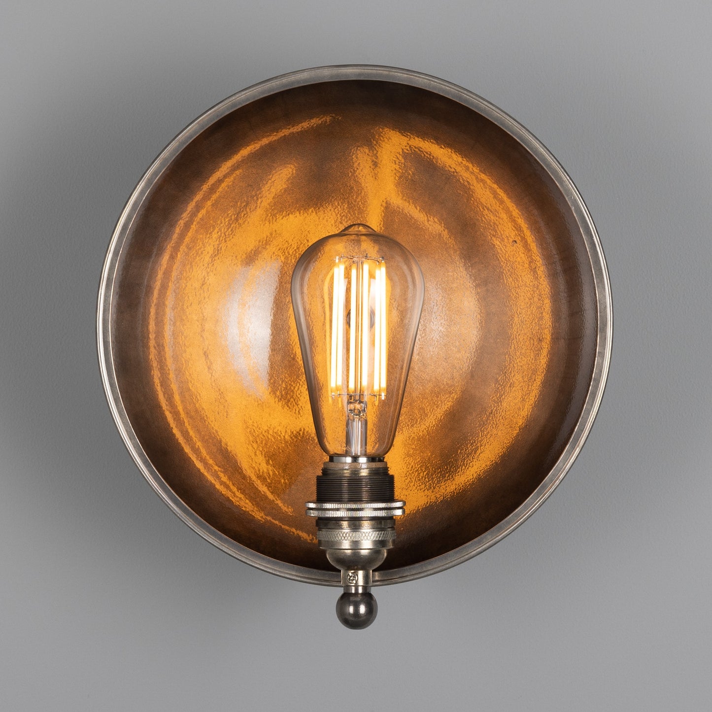 Chulainn Industrial Brass Dish Wall Light 25cm