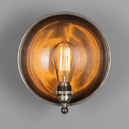 Chulainn Industrial Brass Dish Wall Light 25cm