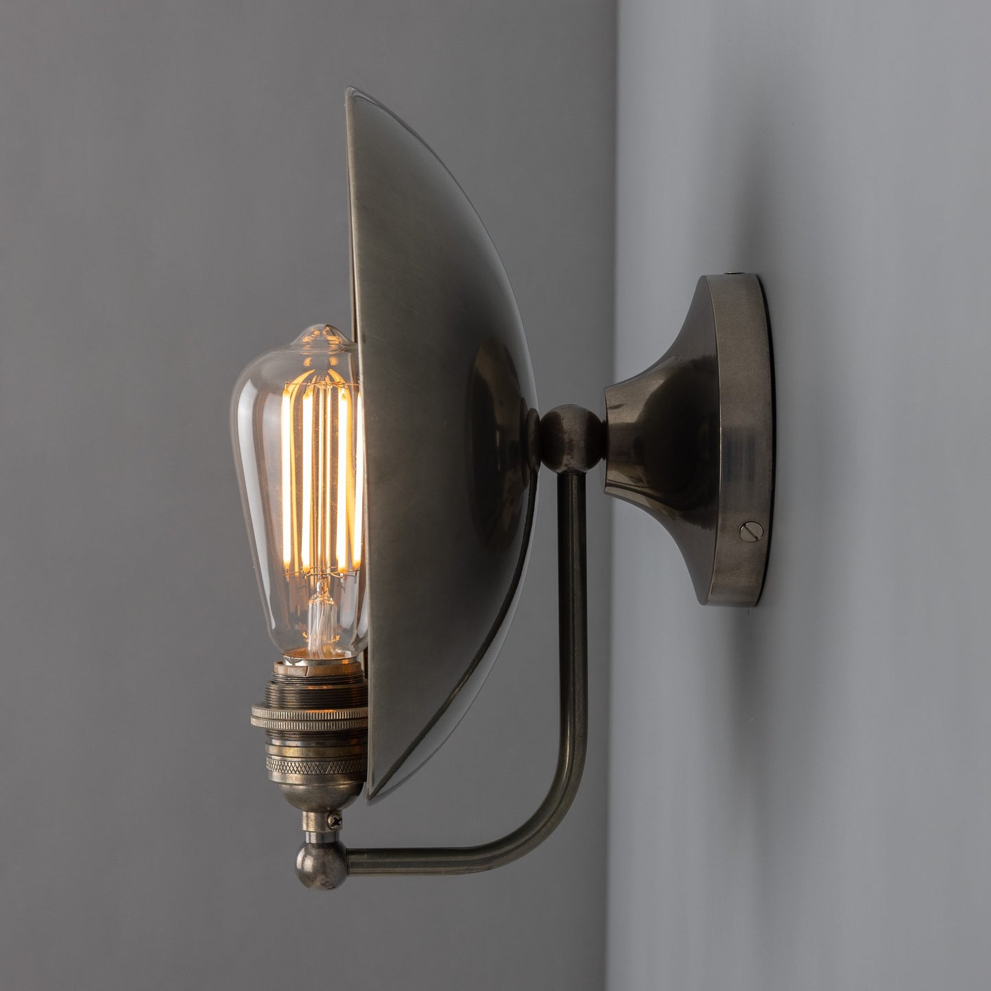 Chulainn Industrial Brass Dish Wall Light 25cm