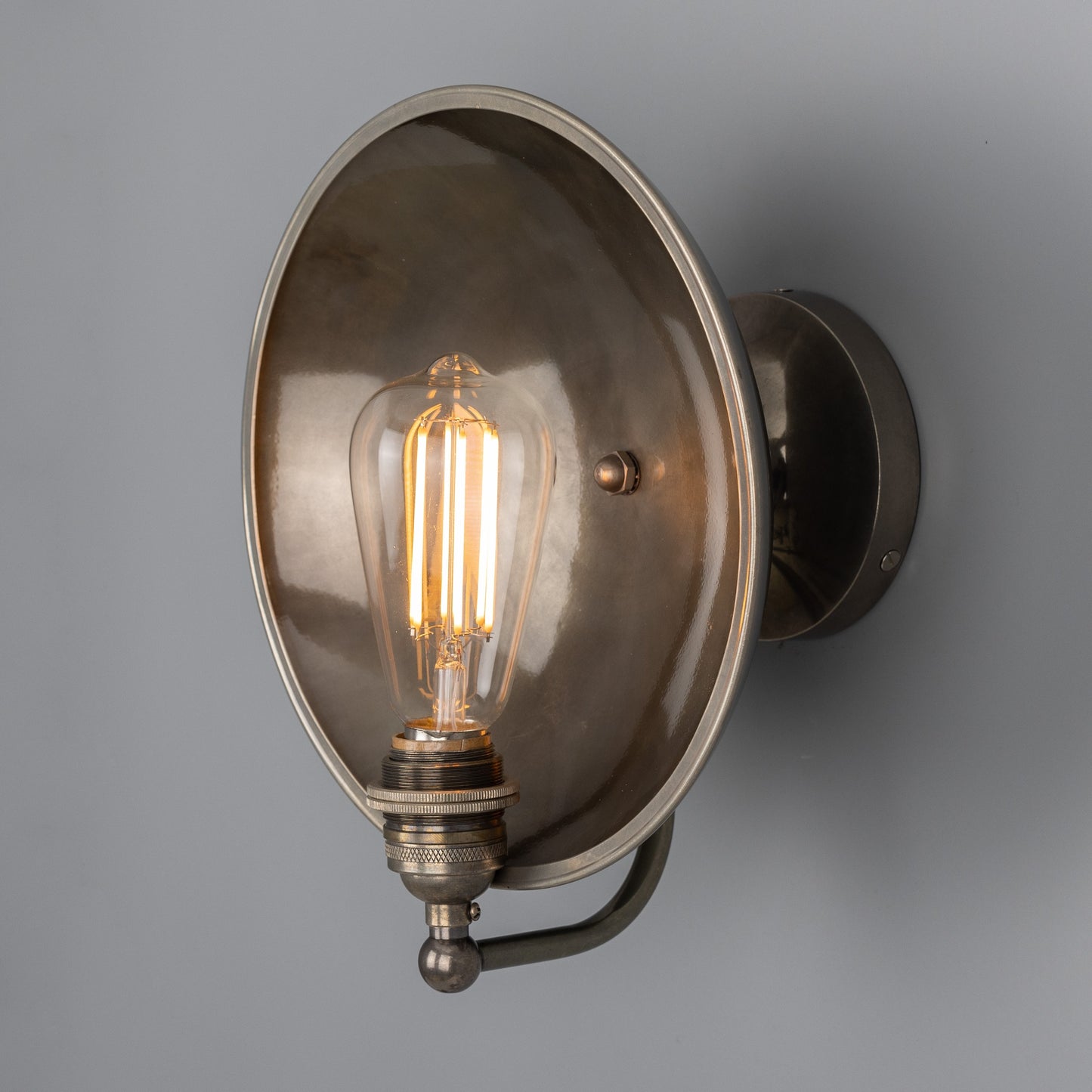 Chulainn Industrial Brass Dish Wall Light 25cm