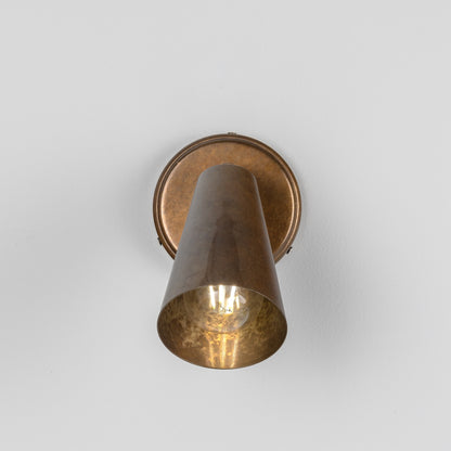 Cashel Adjustable Brass Cone Wall Light 12cm IP20
