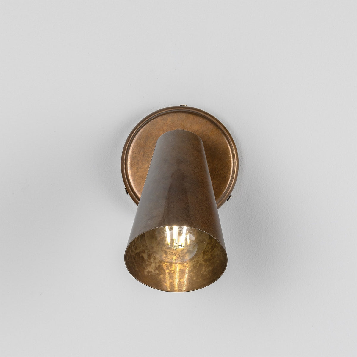 Cashel Adjustable Brass Cone Wall Light 12cm IP20