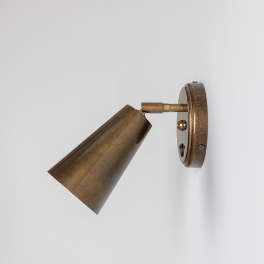 Cashel Adjustable Brass Cone Wall Light 12cm IP20