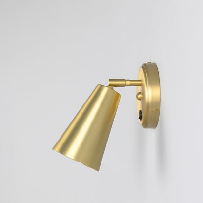 Cashel Adjustable Brass Cone Wall Light 12cm IP20