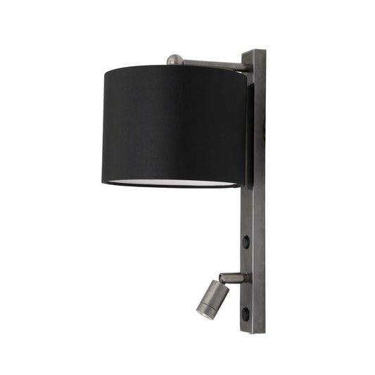 Khumo Wall Light with Fabric Shade and Adjustable Reading Light
