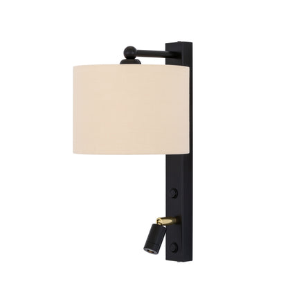 Khumo Wall Light with Fabric Shade and Adjustable Reading Light