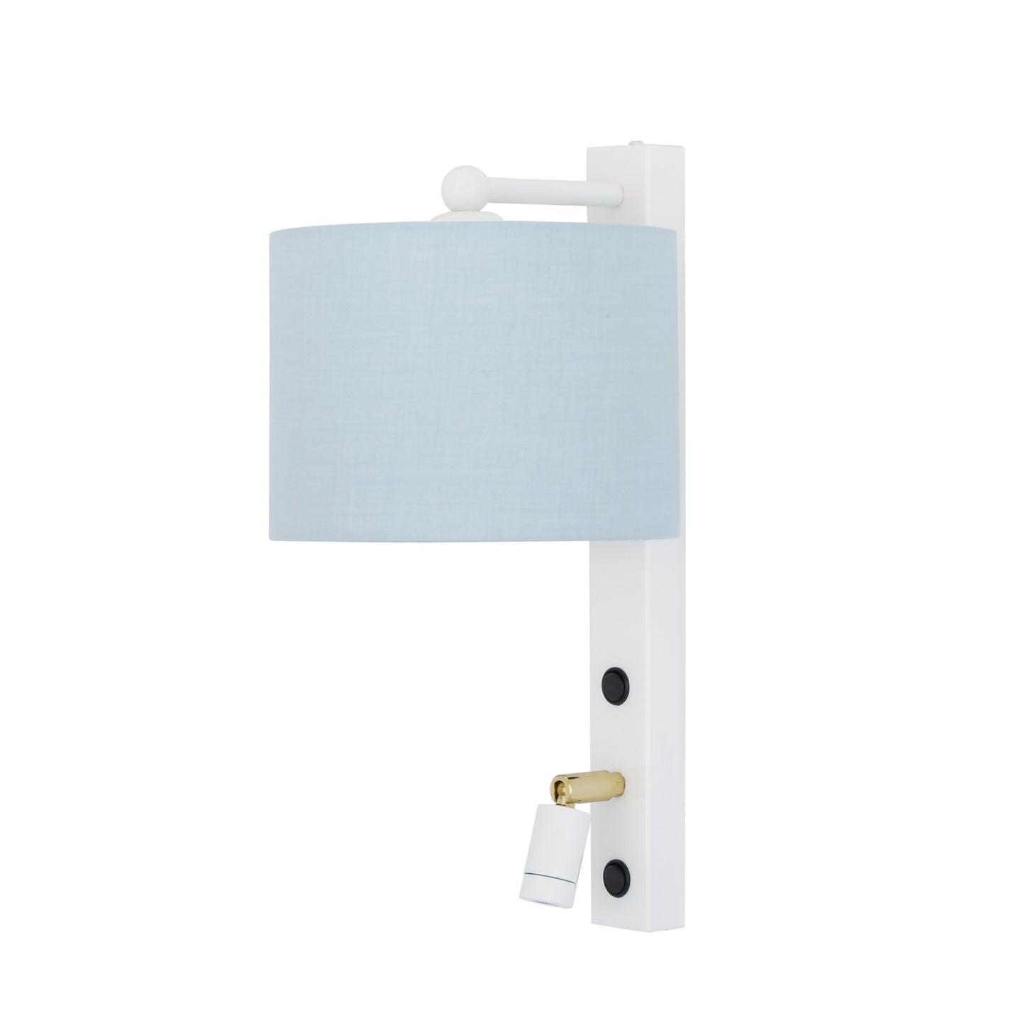 Khumo Wall Light with Fabric Shade and Adjustable Reading Light