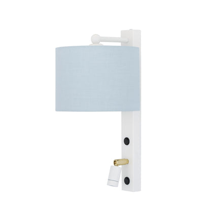 Khumo Wall Light with Fabric Shade and Adjustable Reading Light