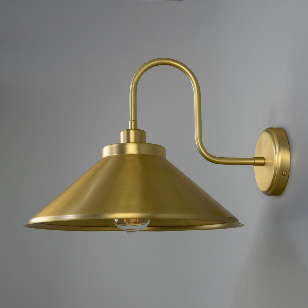 Rio Vintage Brass Swan Neck Wall Light 38cm