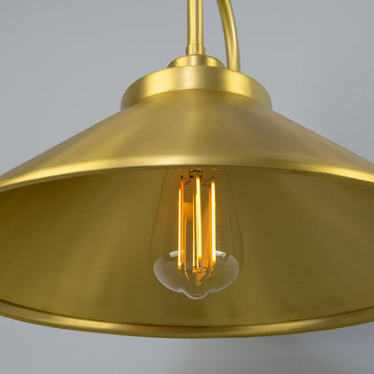 Rio Vintage Brass Swan Neck Wall Light 38cm